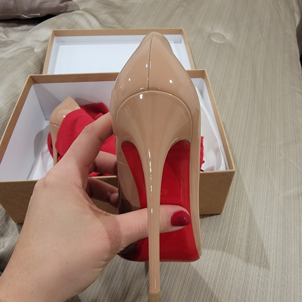 Louboutin So Kate 120 Patent Nude heels - Picture 6 of 12